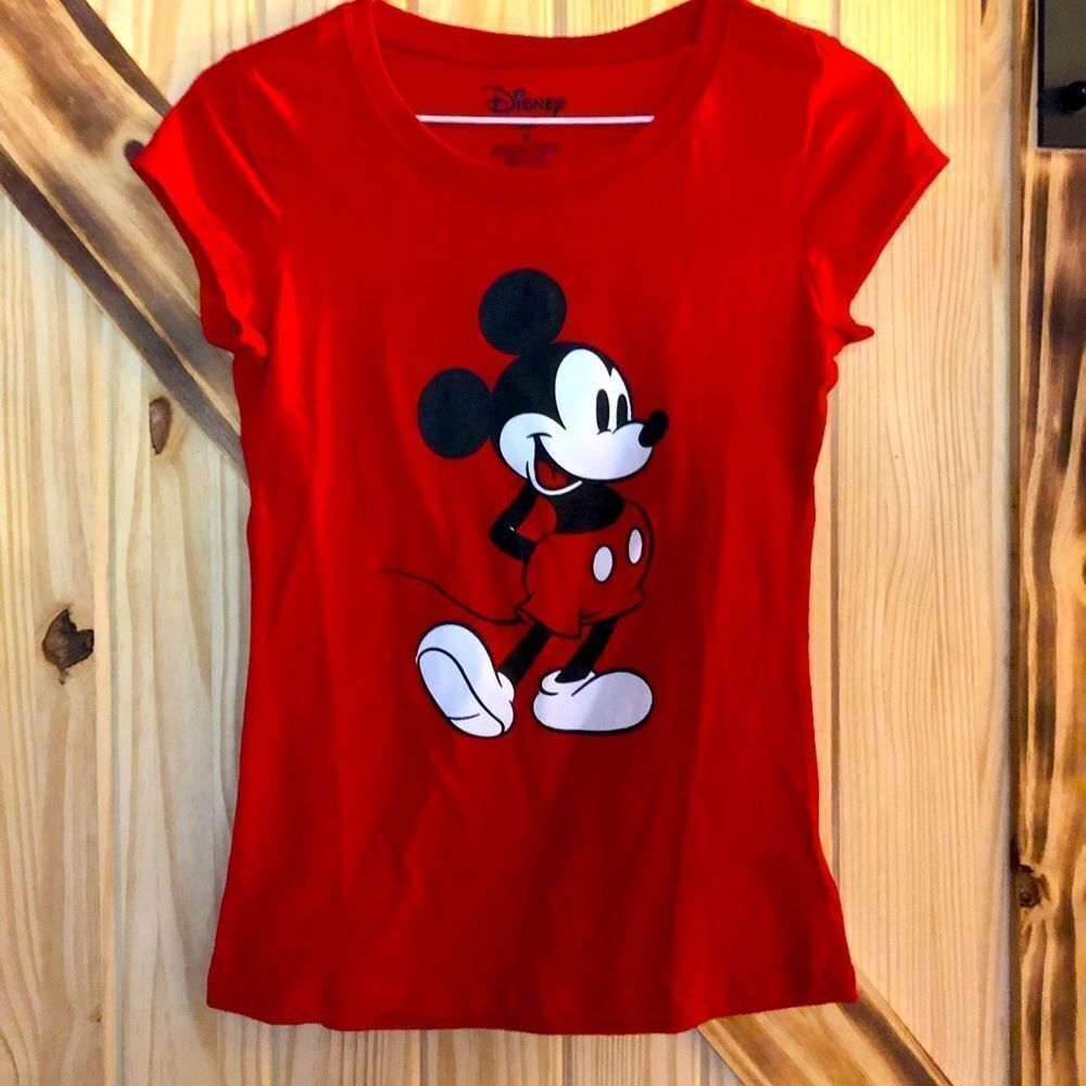 EUC Disney Mickey Mouse Woman’s T Red S
